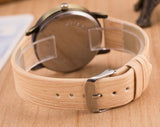 Women Men Quartz Wristwatches Casual Wooden Color Leather Strap Wood Watch Reloj Mujer Women Watch Montre Homme